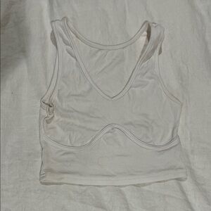 White Ribbed Crop Top